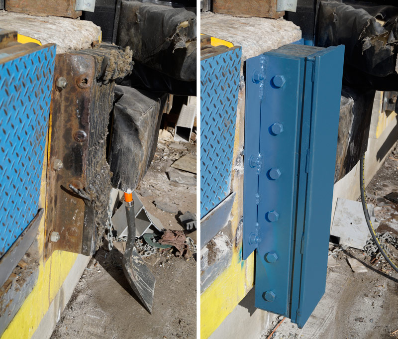 Comparison between steel face dock bumpers