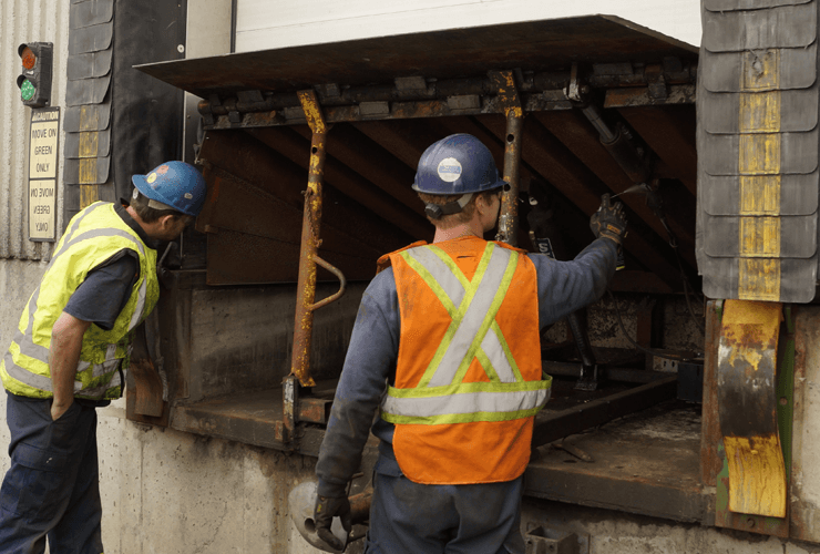 Northern Dock Systems' PMP technician on-site.
