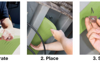 Leveler Koozi installs easily on the underside of the loading dock leveler