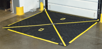 8'x8' insulated Leveler Blanket effectively covering a dock leveler