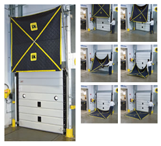 The Leveler Blanket conveniently stores up and out of the way when its not in use. When in use, Leveler Blanket is easily lowered and positioned over the dock leveler.