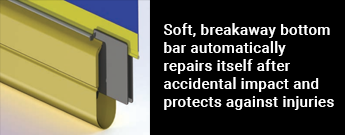 Bottom bar breaks away in case of accidental impact