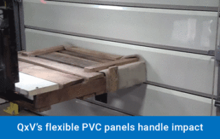 QxV overhead sectional door panels handle impact
