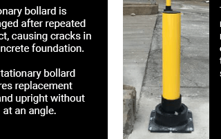 Comparing a stationary bollard to the rebounding bollard