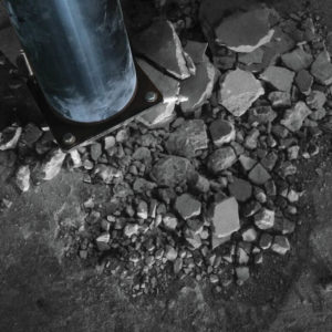 A rebounding bollard eliminates the need for setting or repairing concrete