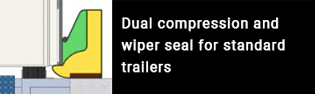 Dual compression and wiper seal for standard trailers.