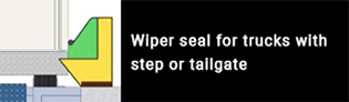 Wiper seal for trucks with step or tailgate.