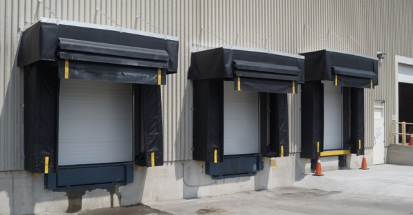 Multi-Seal dock seal shown with optional Rain-Stop canopy