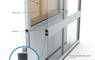 Diagram of a polycarbonate door