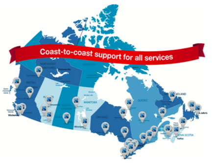 Services from coast-to-coast in Canada