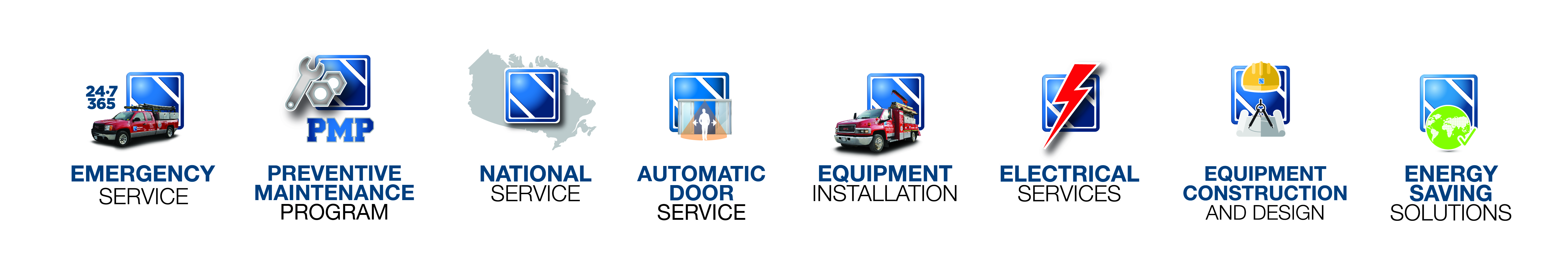 NDS Services including construction, national service, emergency service, preventative maintenance, equipment installation, electrical services and energy saving solutions