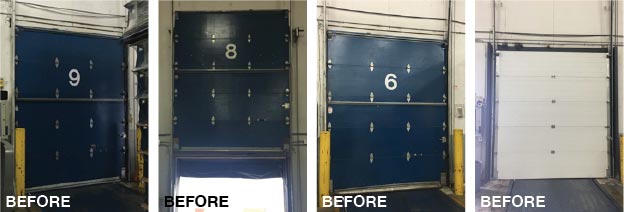 Border Bound Overhead Dock Doors Before without Air Barrriers