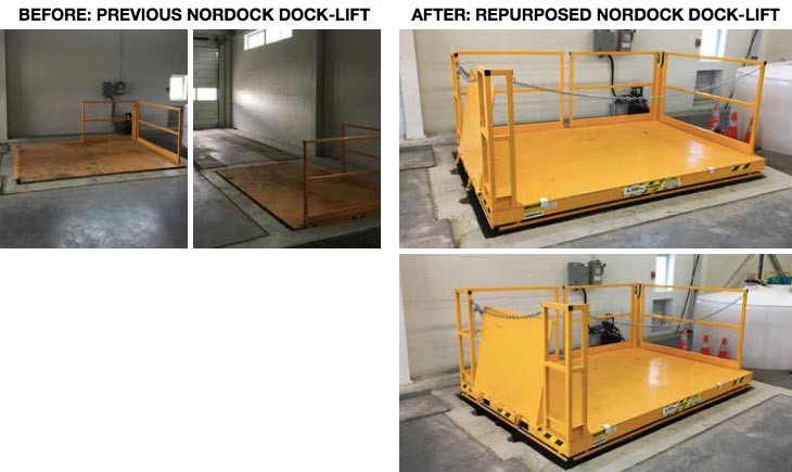 Before and After of a Nordock Dock-Lift at Region of Peel