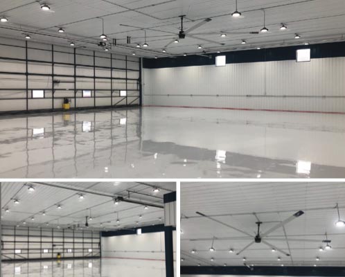 Empty High River Airport Hangar with HVLS Fan Feat