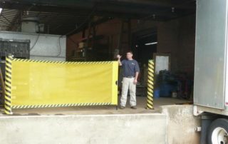 Retractable Safety Barrier with Person Extending it