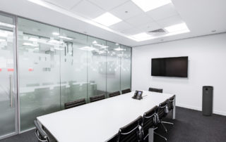 Meeting or board room with black JADE UV air purifier