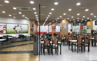 Food court with black JADE UV Air Purifier