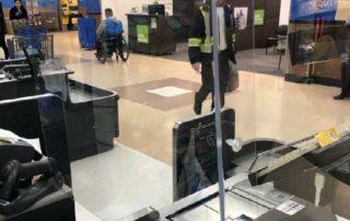 Customer plexiglass safety shield for cashiers