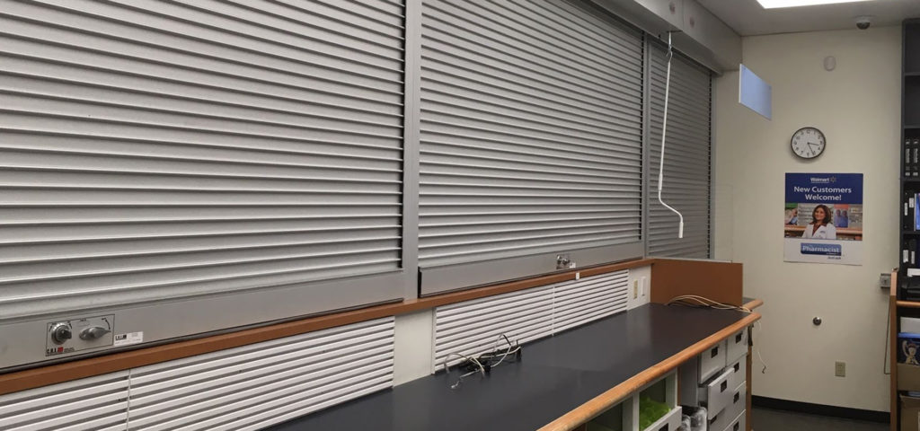 Walmart Fredericton North Supercentre - Pharmacy Rolling Steel Shutters - Close