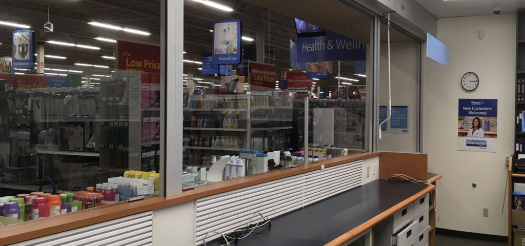 Walmart Fredericton North Supercentre - Pharmacy Rolling Steel Shutters - Open