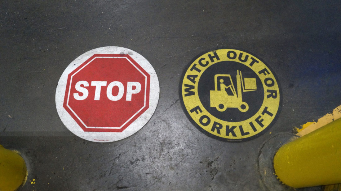 Stop and Forklift Floor Markings