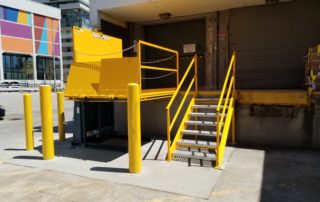 platform lift and stairs for receiving dock