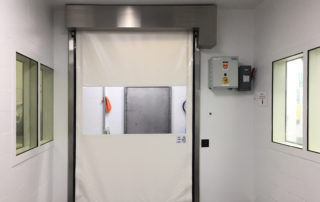 pharmaceutical fabric roll up door with touchless entry