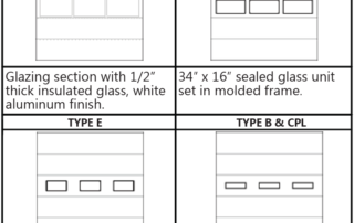 types of vision panels for steel sectional door
