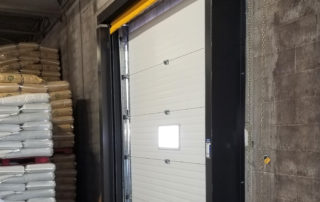 Completed new loading dock position from inside with bug door