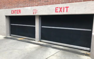 low headroom parking garage rubber door exterior