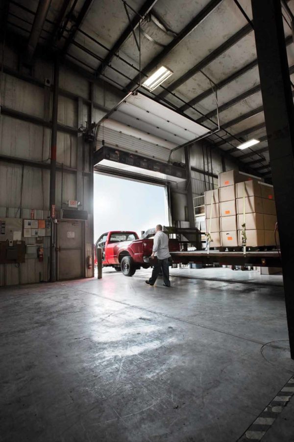 Industrial direct drive air curtain drive through door