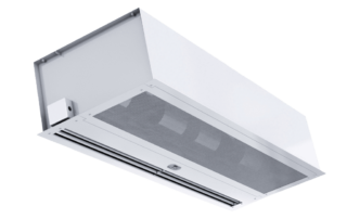 Architectural recessed air curtain white