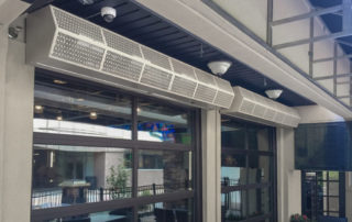 Commercial high performance air curtain restaurant patio doors