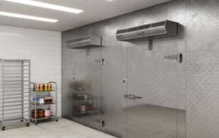 Commercial low profile air curtain restaurant food industry freezer door