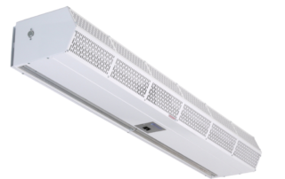 Commercial low profile air curtain white