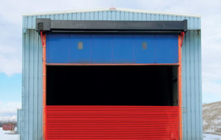 Truck guard safety system for rubber door
