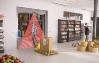 Automatic door motion sensor touchless wave pedestrian retail grocery store