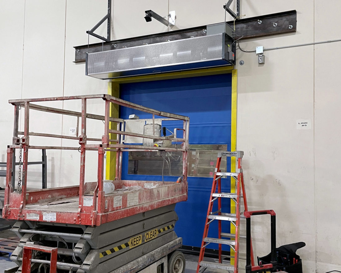 high speed fabric roll-up door warehouse
