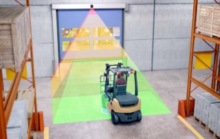 LZR Widescan motion sensor as forklift approaches roll up door