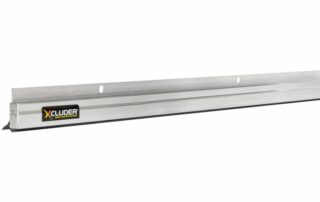 Xcluder rodent-free swing door sweep low profile 1" aluminum