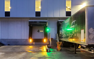 Superguide light shipping receiving dock area night time