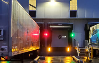 Superguide light shipping receiving dock area night time