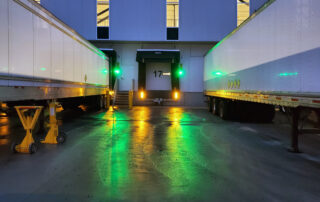 Superguide light shipping receiving dock area night time