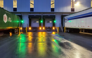 Superguide light shipping receiving dock area night time