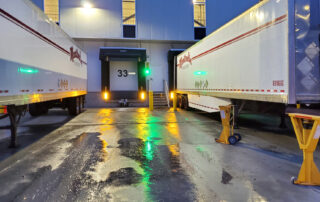 Superguide light shipping receiving dock area night time