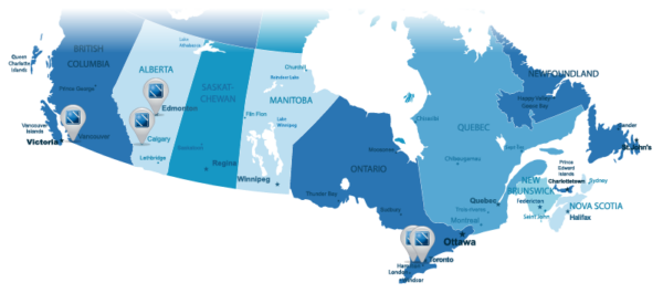 Northern Dock Systems warehouse distribution locations across Canada