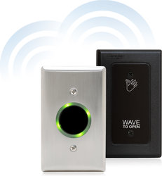 Touchless SureWave Door Swtich-330 Touchless SureWave Automatic Door Switch Sensor Light Ring Stainless Steel Polycarbonate