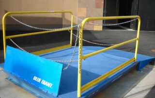 Blue Giant LoMaster Stationary Dock Lift Table Lowered Ground Level