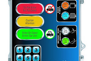 Blue Genius control panel dock leveler overhead door