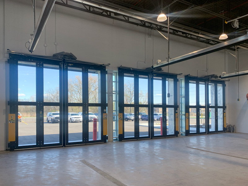 Pickering Fire Service Headquarters interior four fold blade bi-fold doors